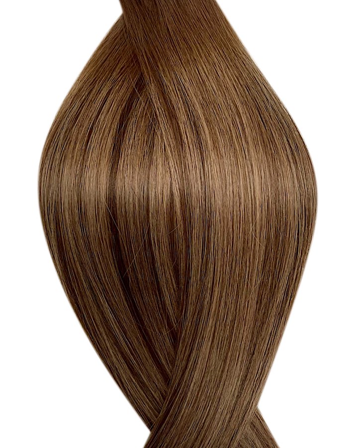 #T4P4/14 Balayage mit dunklen Haaransatz Braun-Dunkelblond Genius Weft Echthaar